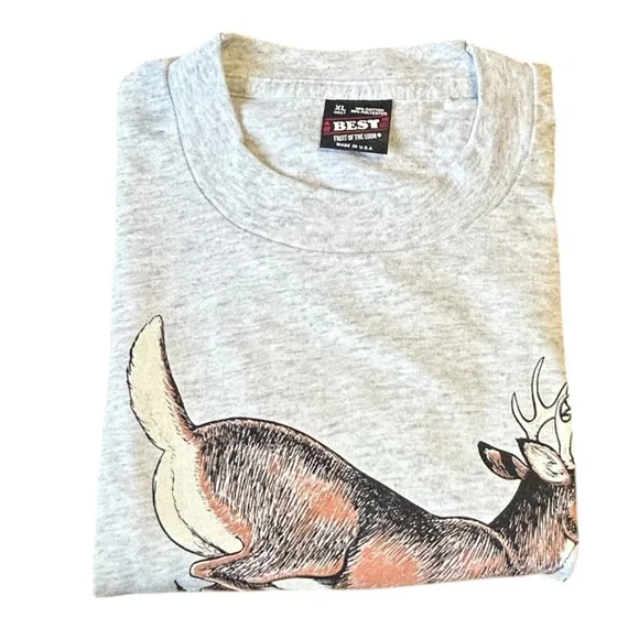 Vintage Timberlines Brooks Deer Tee XL USA Fruit of the Loom 90s Shirt - Picture 8 of 12